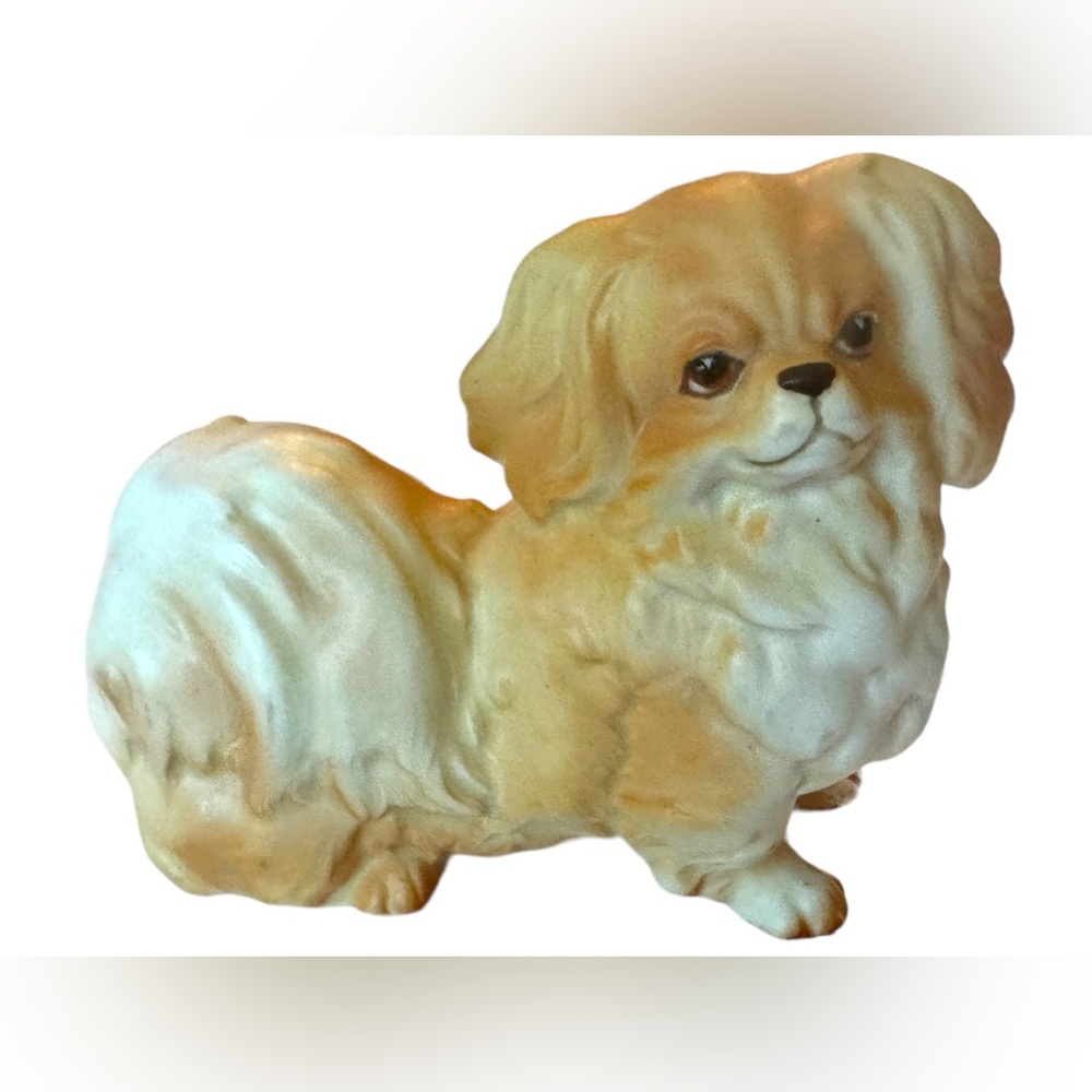 Vintage Pekingese Dog Ceramic Porcelain Statue Sculpture Figurine Made In Japan